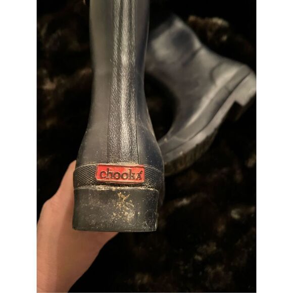 Chooka Ladies' Mid Height Boots - BLACK rain boots size 6 - Picture 3 of 4